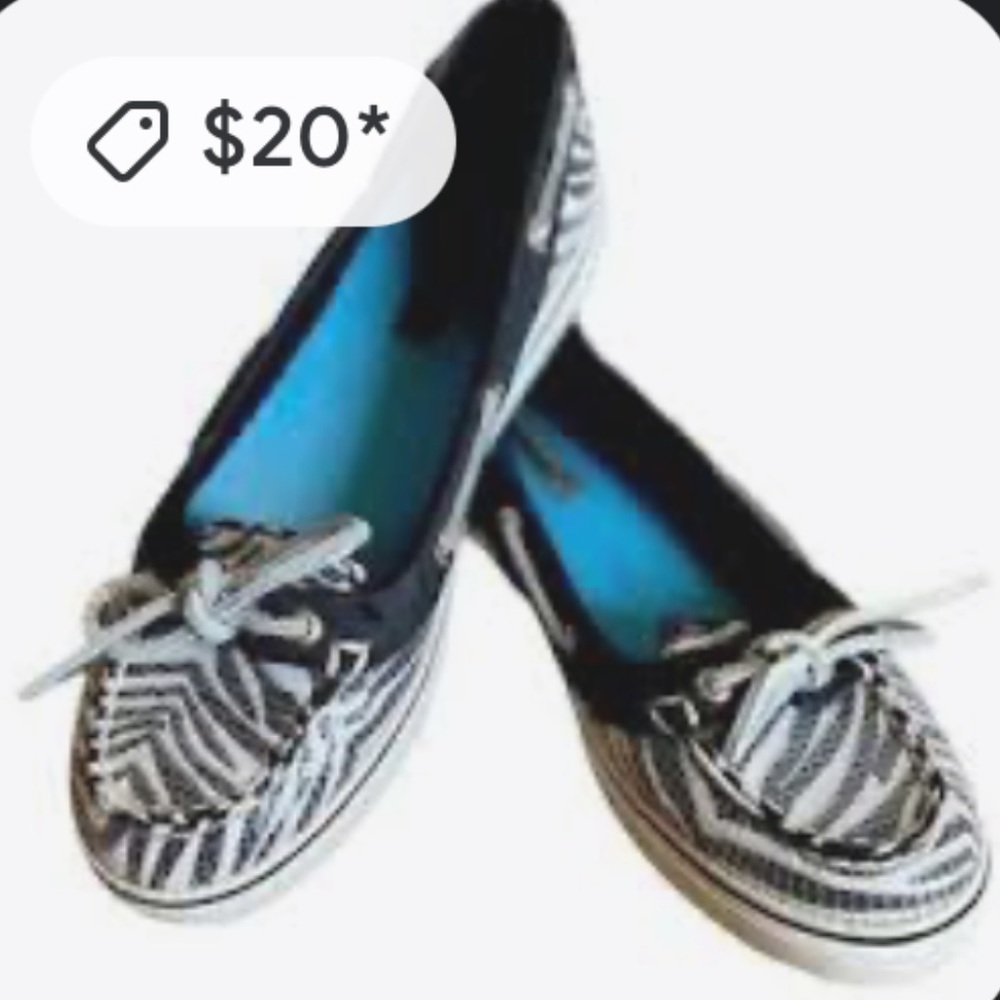 SPERRY SEQUIN ANIMAL/ZEBRA PRINT SHOES